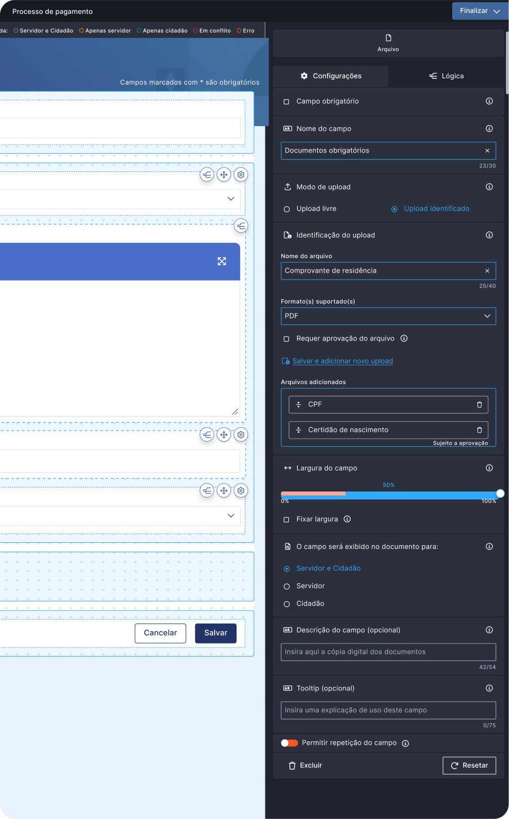 Dashboard Detalhes da Gestão